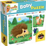 Set 6 puzzle cu animale, 24 piese mari, Baby Puzzle, 1-4 ani, Krista