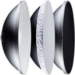 Reflector Beauty Dish argintiu cu grid 40.5cm - montura Bowens, Falcon Eyes