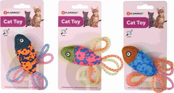 FLAMINGO Jucărie pentru pisici Peşte, 12,5cm, diverse culori, Flamingo