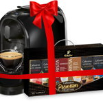 Espressor de cafea Tchibo  Cafissimo Pure Negru + Cafissimo Premium Collection 60 capsule, 1250W, 15bar, 1L, Tchibo