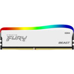Memorie RAM FURY Beast RGB White Special Edition 8GB DDR4 3600Mhz CL17, KINGSTON