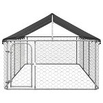 vidaXL Padoc pentru câini de exterior, cu acoperiș, 400x200x150 cm, vidaXL