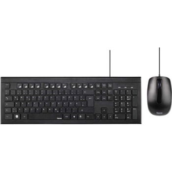 Kit tastatura si mouse cu fir HAMA Cortino, USB, Layout RO, negru