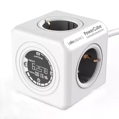 Priza multipla allocaccoc 4 prize schuko cu monitorizare consum, cablu 1.5m, protectie copii, alb (8910/deexmo)