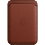 Husa de protectie Apple Leather Wallet with MagSafe, Maro