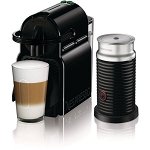 Pachet Espressor Nespresso De'Longhi Inissia EN80.BAE, 1450W, 19 Bar, + Aparat pentru spumare lapte Aeroccino 3 Negru, 0.7L, Negru + set capsule degustare, DeLonghi