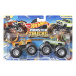Set 2 Masini Scara 1 la 64 Hot Wheels Monster Truck Hi-Tail Hauler, Mattel