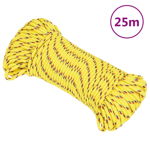 Franghie de barca vidaXL, galben, 4 mm, 25 m, polipropilena