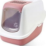Savic Nestor WC - cutie acoperită cu gunoi pisica cu o ușă de convenabil roz pastel universal, Savic