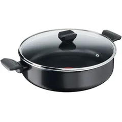 Cratita cu capac TEFAL Simply Clean B5677253, 4.7l, 28cm, aluminiu, negru