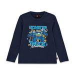 Lego longsleeve din bumbac pentru copii LWTANO 610 culoarea albastru marin, cu imprimeu, 12011321, Lego