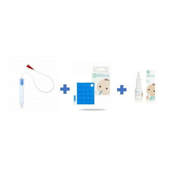 Kit aspirator nazal, FridaBaby, 3 in 1, Cu spray cu apa de mare, 10 filtre igienice, Testat si recomandat de pediatrii suedezi, Fara ftalati si BPA, Transparent, FRIDABABY