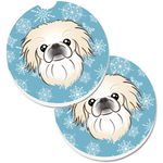 Caroline`s Treasures Snowflake Pekingese Set de 2 Cupa Titular Car Coasters Multicolore Large, 