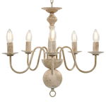 Candelabru antichizat, alb, becuri E14 x 5