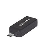 Adaptor cititor de carduri + Micro USB 2.0 Hub Manhattan 406222, dispozitiv compatibil OTG, plug & play, 480 Mbps, Negru