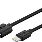 Cablu incarcare/sync USB - Lightning 1m negru Goobay, Goobay