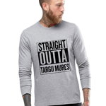 Bluza barbati gri cu text negru - Straight Outta Targu Mures