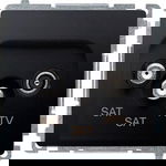 Priză de antenă Simon Basic TV-TV-SAT grafitul finală mat (BMZAR + SAT3.1-P2.01 / 28), Kontakt-Simon