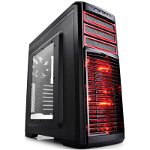 CARCASA DEEPCOOL ATX Mid-Tower,  2* 120mm RED LED fan & 3* 120mm fan (incluse), side window, fan controller, front audio & 1x USB 3.0, 2x USB 2.0, black & red "KENDOMEN RD", nobrand