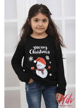 Haine de Craciun Bluza copil Snowman negru