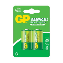 Baterie gp batteries greencell c (r14) 1.5v carbon zinc, blister 2 buc. (gp14g-2ue2)