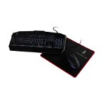 Kit gaming Surefire KINGPIN, iluminat RGB, tastatura, mouse cu fir si mousepad, Negru, Verbatim