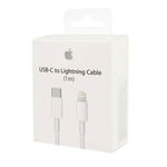 Cablu de date incarcare Apple original iPhone conector USB-C la Lightning, 1m, ambalaj original inclus, alb, Apple