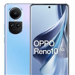 Telefon mobil Oppo Reno10, Dual SIM, 256GB, 8GB RAM, 5G, Ice Blue, OPPO