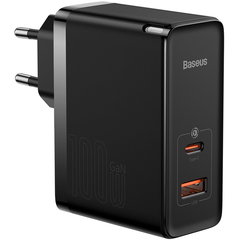Incarcator retea Baseus GaN5 Pro, 2x USB-C, 1x USB, Quick Charge 140W, White + cablu USB-C, Baseus