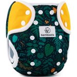 Bamboolik DUO Diaper Cover chiloței de protecție lavabili cu capse Emerald Forest + Saffron, Bamboolik