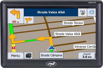 Sistem de navigatie GPS PNI L808 Evo, Ecran Touchscreen 7", Procesor 800 MHz, 256MB RAM, 8GB Flash, FM transmitter, Pen, Fara harti (Negru)