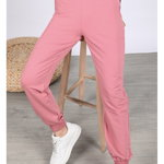 Pantaloni lungi de trening de culoare roz din bumbac, 
