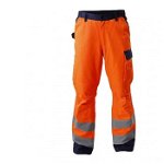 Pantaloni reflectorizanti premium, 10 buzunare, cusaturi duble, gaici pentru curea, marime XL, Portocaliu, Lahti Pro