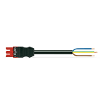 pre-assembled connecting cable; Eca; Socket/open-ended; 3-pole; Cod. P; H05VV-F 3G 1.5 mm²; 7 m; 1,50 mm²; red, Wago