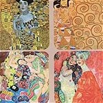 Set 6 suporturi pahare: Gustav Klimt, -