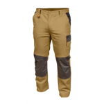 Pantaloni de lucru Edgar, bej cu negru, 5 buzunare, elemente reflectorizante, Hogert Technik, Hogert Technik