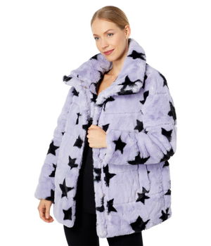 Imbracaminte Femei NVLT Short Pile Faux Fur Polyfill Puffer Lavender, NVLT