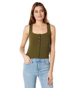 Imbracaminte Femei Madewell Ribbed Button-Front Crop Tank Loden, Madewell