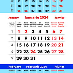 Calendar de birou 2024 triptic tip piramida, Litera