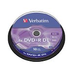 Verbatim DVD+R DL Verbatim 8.5GB, 8x, jewel case, argintiu mat, 5 bucati, Verbatim