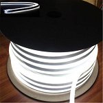 Furtun 100m Banda LED Neon tip Rola, Flexibil, Alb rece/Alb cald, Tenq.ro