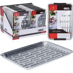 Set de 16 tavi Karll din aluminiu pentru gratar, argintii, 240 x 160 x 15 mm