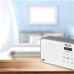 Radio portabil ECG RD 110 DAB cu tuner DAB+ si FM, alb, 1,2 W, memorie 30 de posturi, ECG
