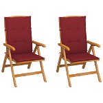 Set de 2 scaune de gradina cu perne cu snur colorate incluse