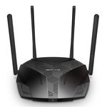 Mercusys MR60X Dual-Band WiFi 6 Router (AX15000), Standarde wireless: Wi-Fi 802.11ax / ac / a / b / g / n, Viteza wireless: 1201 Mbps (5 GHz) + 300 Mbps (2.4 GHz), Interfata: 1 × Port WAN Gigabit + 3 porturi Gigabit LAN, 4 x Antene externe de 5d, MERCUSYS