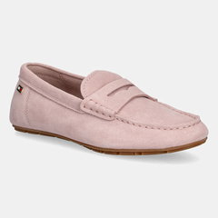 Tommy Hilfiger mocasini pentru femei, din piele întoarsă FLAG SOFT SUEDE DRIVER LOAFER, Tommy Hilfiger