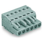 1-conductor female plug; with integrated end plate; 2.5 mm²; Pin spacing 5 mm; 2-pole; 2,50 mm²; gray, Wago