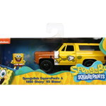 Set masinuta metalica Chevy K5 Blazer si figurina Sponge Bob Jada, JadaToys
