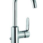 Baterie lavoar inalta cu ventil, pipa pivotanta, Kludi, Objekta, H 28cm, crom