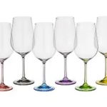 Set 6 pahare BOHEMIA CRISTAL RAINBOW pentru vin alb 350ml